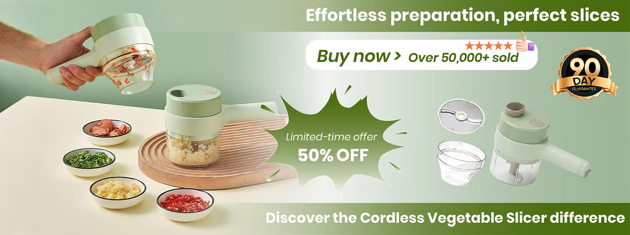 4-in-1 Handheld Electric Chopper: Slice, Mince, Peel & Auto-Clean!