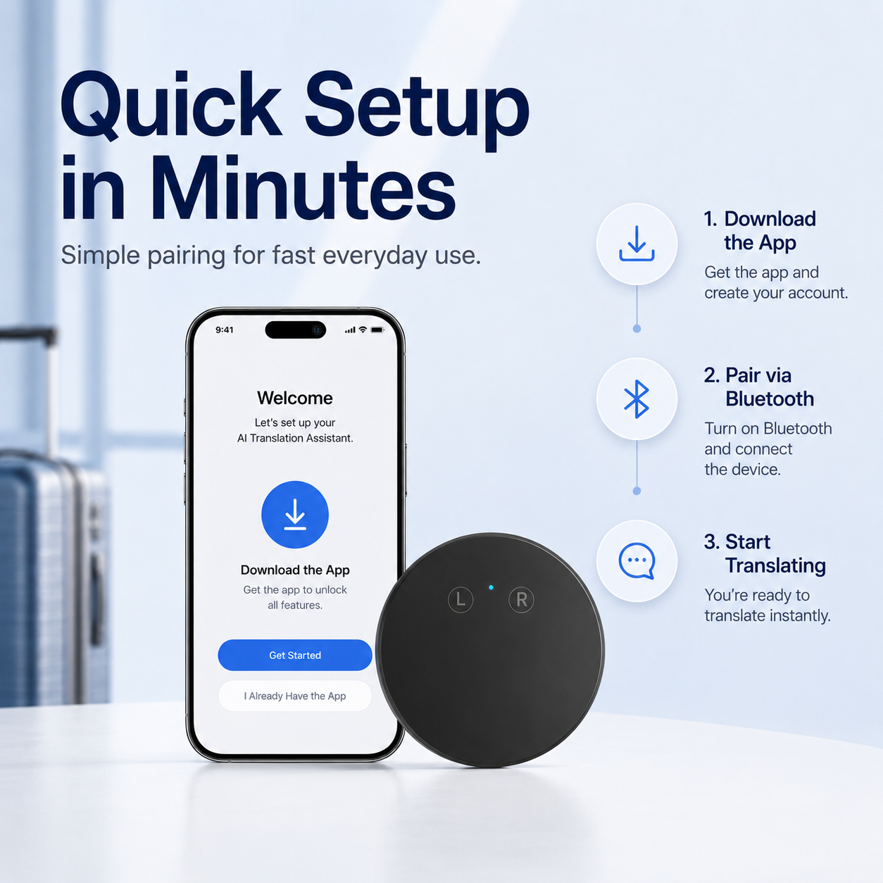 AI Pocket Translator โ Real-Time Two-Way Voice Translation in 165+ Languages