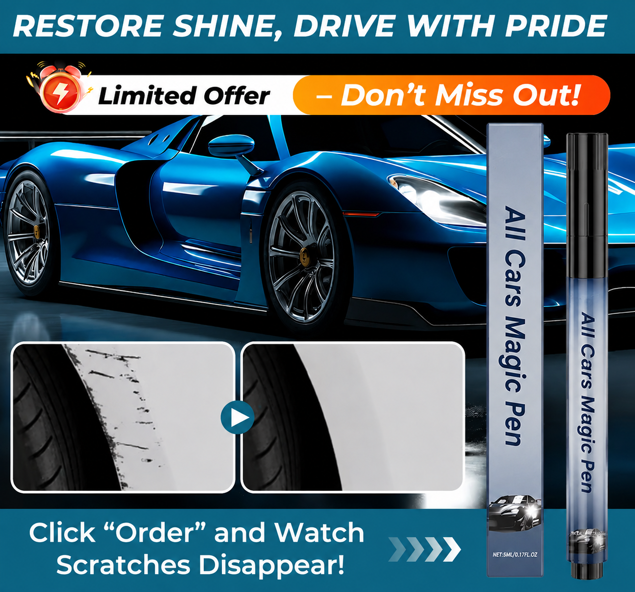 ๐ฅ๐โจ Magic Car Scratch Removal Pen โ Instant Paint Repair & Shine ๐ ๏ธ๐
