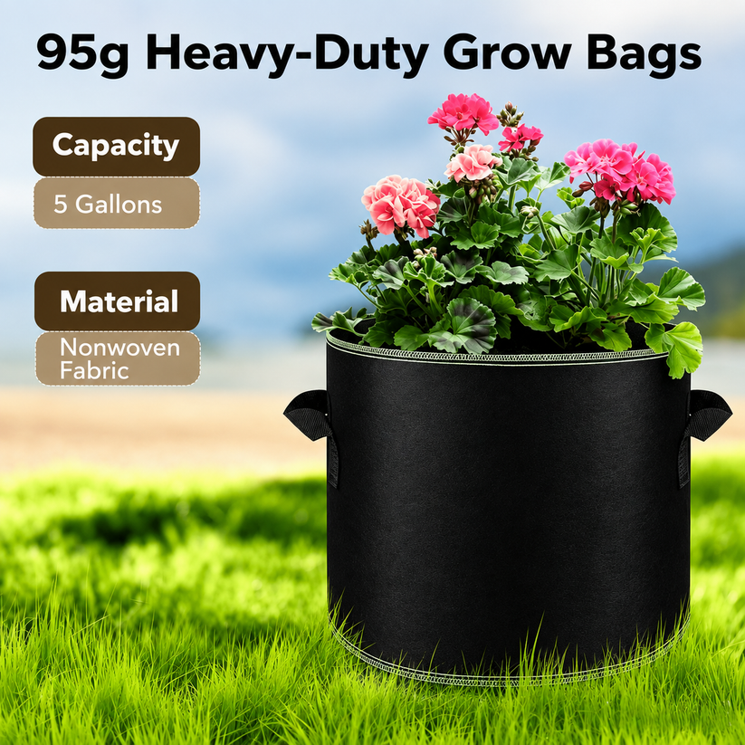 Grow bag reinforced handles