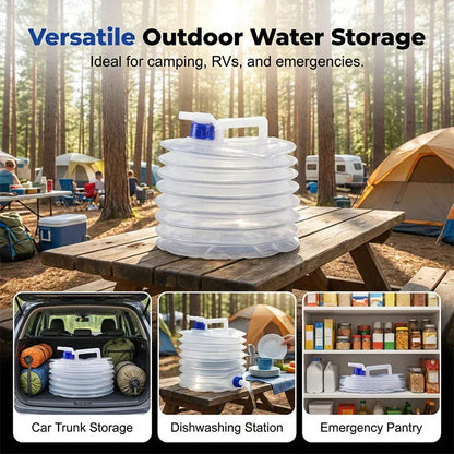 🔥LAST DAY 50% OFF - 🚿Collapsible Food-Grade Water Container with Leak-Proof Spigot | Space-Saving Portable Water Jug for Camping & Outdoor Trips ⛺