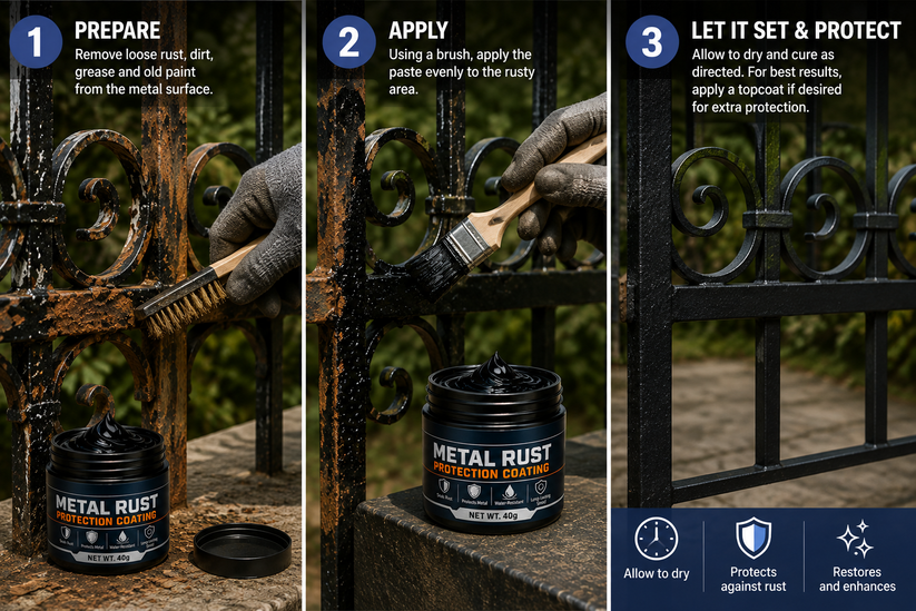 3-step Metal Rust Protection Coating application process