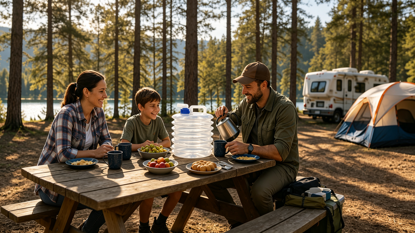 Collapsible water container outdoor use