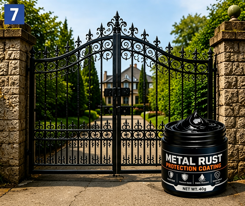 Restoring the appearance of rusty outdoor metal