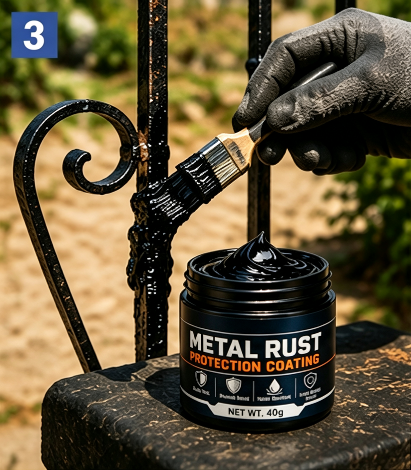 Metal rust protection for gates tools and outdoor furniture