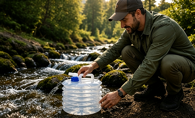 Water container used for outdoor cooking washing and campsite tasks