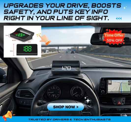 🚗 GPS Head Up Display – Smart Car HUD Speed Projection System