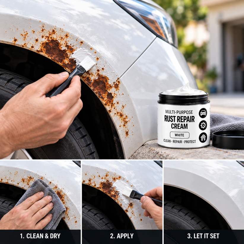 Easy application of rust repair cream