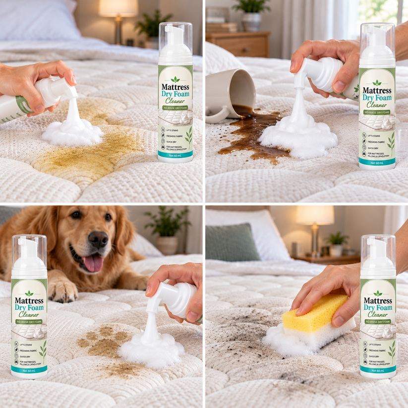 Different common mattress stain types