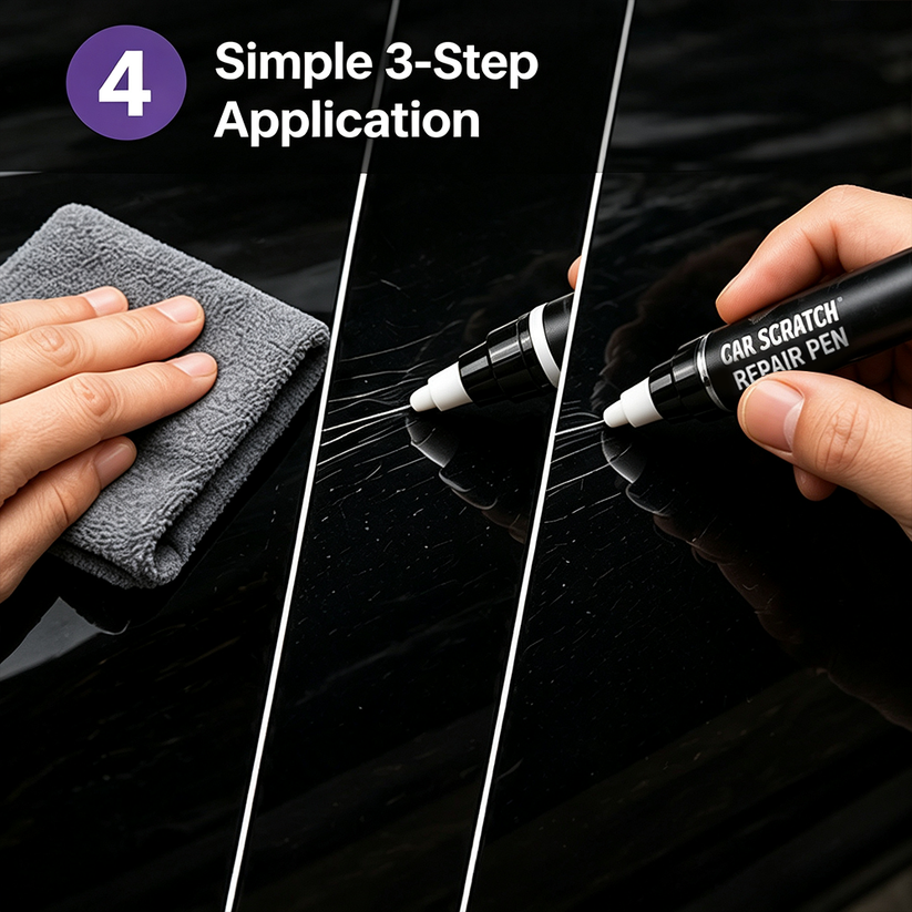 Simple three step car scratch repair process