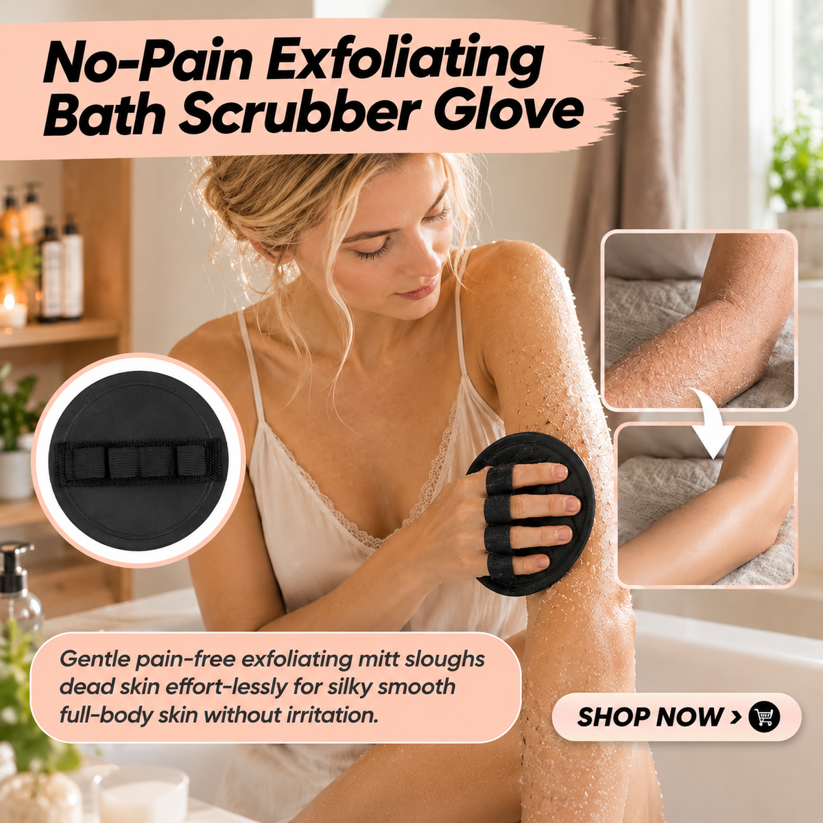 No-Pain Exfoliating Bath Scrubber Glove