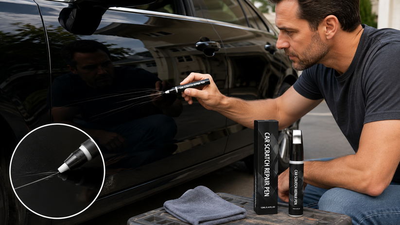 Car Scratch Repair Pen in use