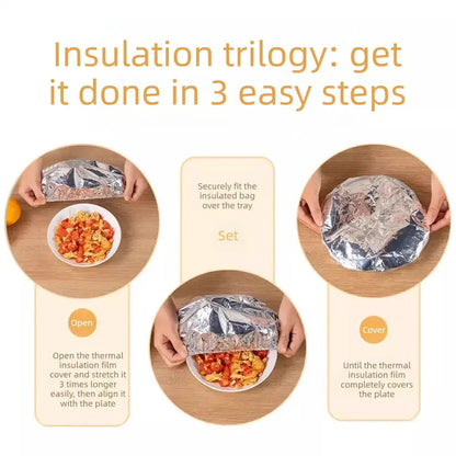 🍲🔥 Home dining table & food container aluminum foil heat-retaining cover.
