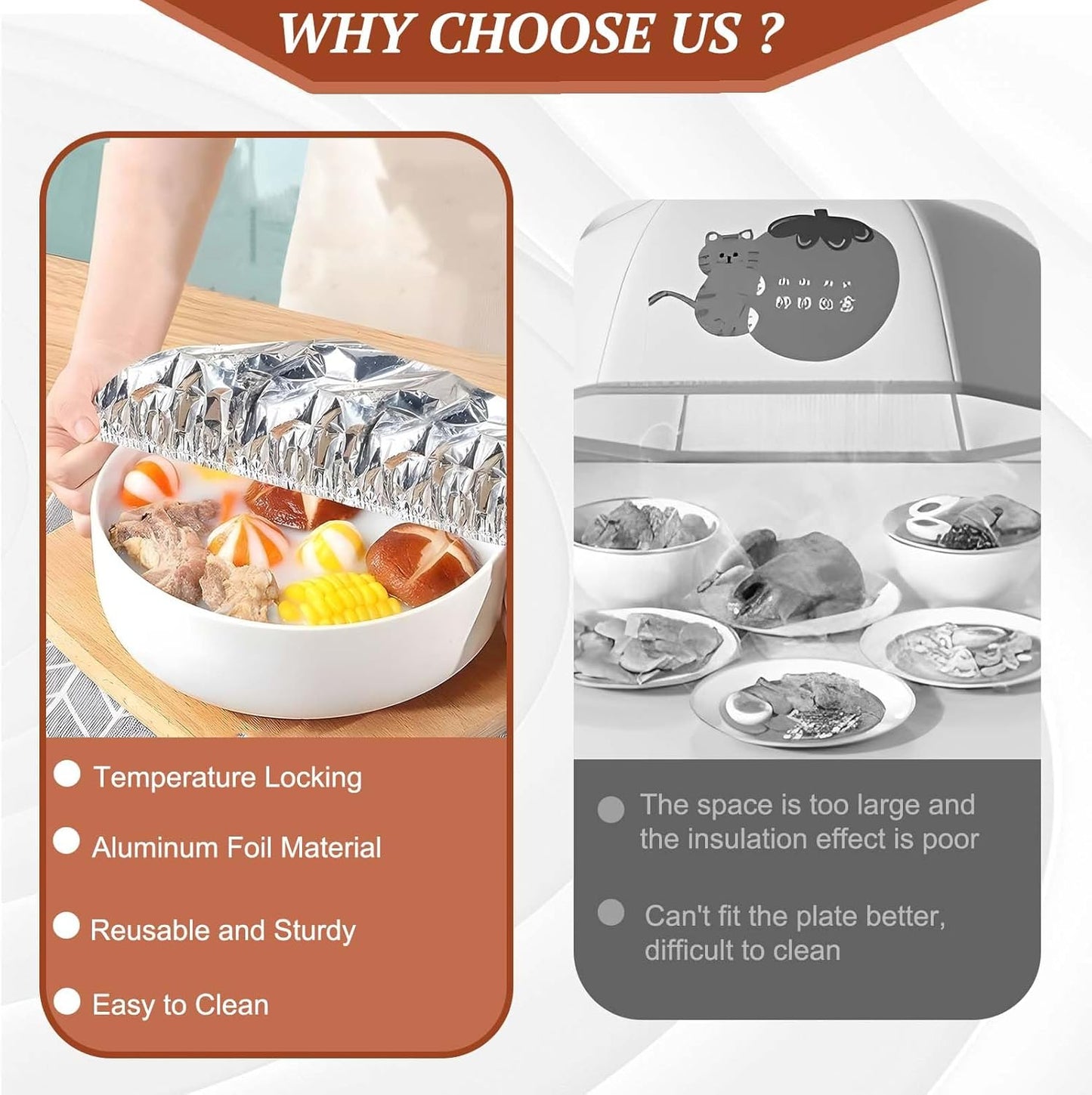🍲🔥 Home dining table & food container aluminum foil heat-retaining cover.