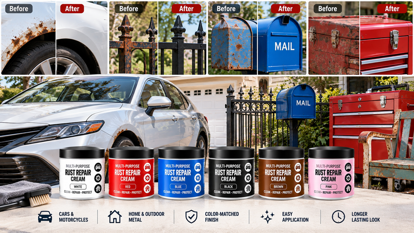 Rust repair for cars and household metal