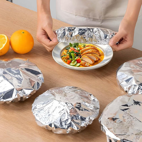 🍲🔥 Home dining table & food container aluminum foil heat-retaining cover.