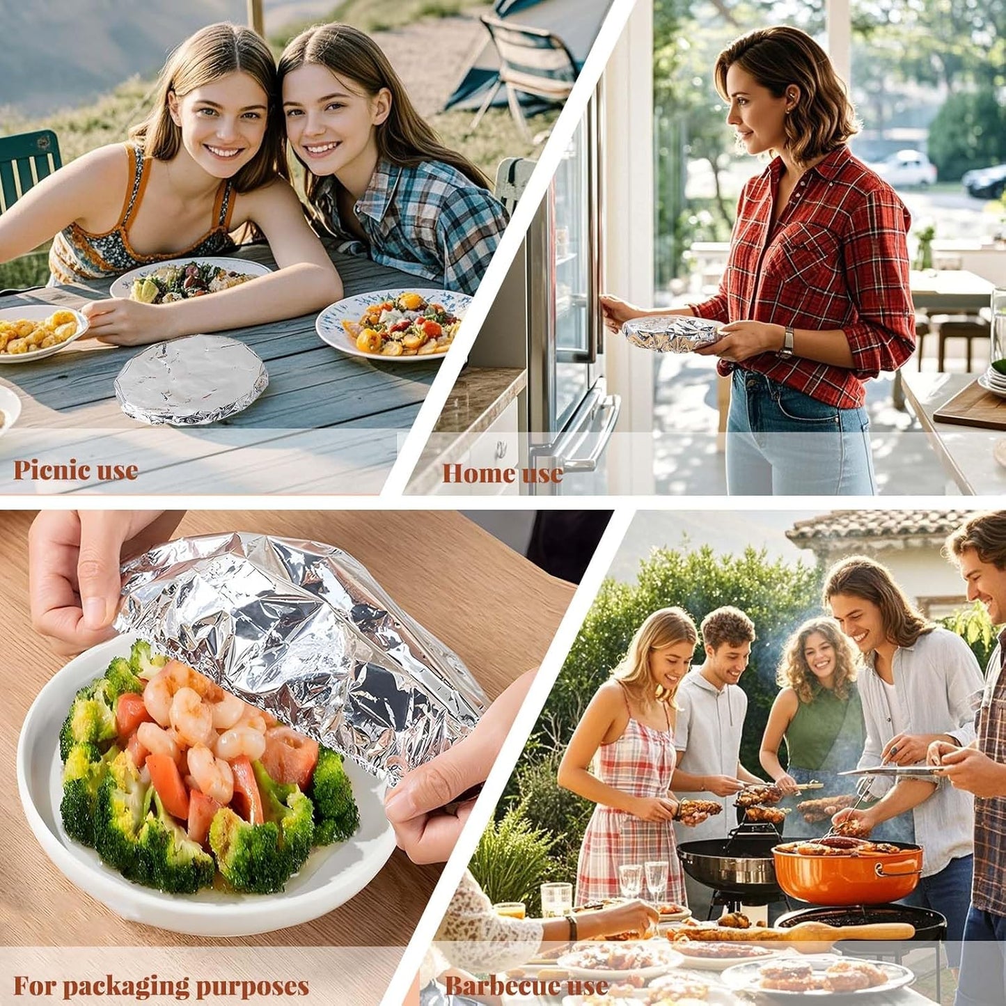 🍲🔥 Home dining table & food container aluminum foil heat-retaining cover.