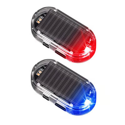 Solar Powered Car Simulated Anti-Theft LED Warning Light