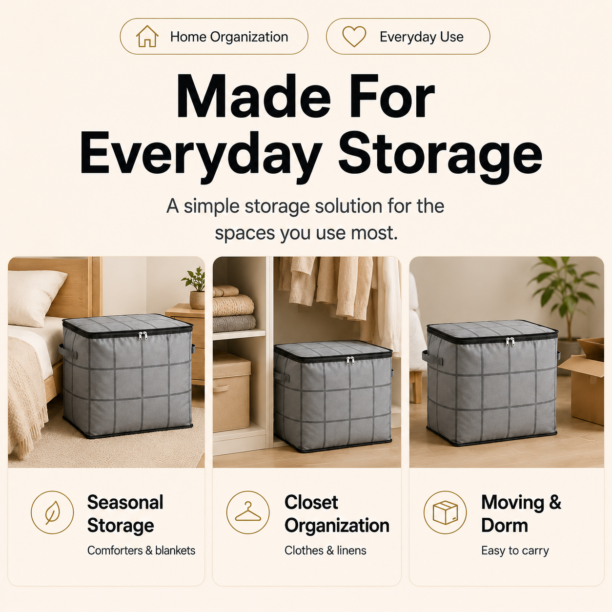 🏷️- XXL Foldable Storage Bag with Reinforced Handles