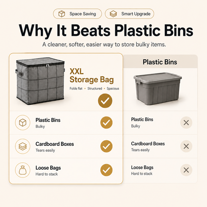 🏷️- XXL Foldable Storage Bag with Reinforced Handles