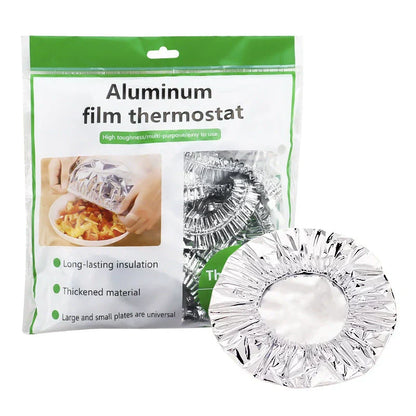 🍲🔥 Home dining table & food container aluminum foil heat-retaining cover.