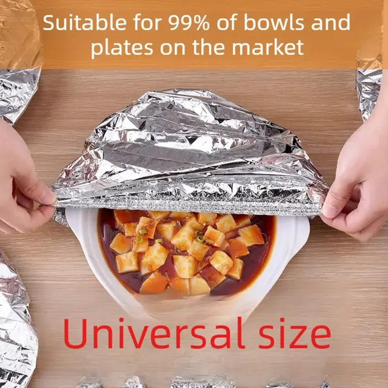 🍲🔥 Home dining table & food container aluminum foil heat-retaining cover.
