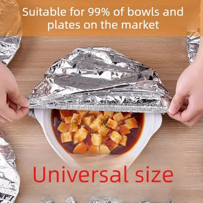 🍲🔥 Home dining table & food container aluminum foil heat-retaining cover.