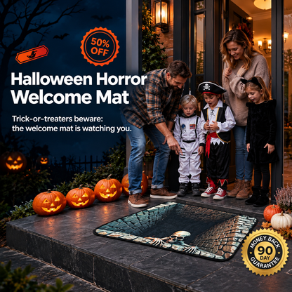 ❤️3D Halloween Optical Illusion Door Mat – Spooky Non-Slip Entryway Rug