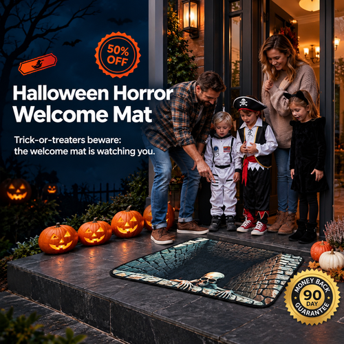 ❤️3D Halloween Optical Illusion Door Mat – Spooky Non-Slip Entryway Rug