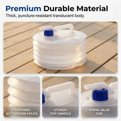 🔥LAST DAY 50% OFF - 🚿Collapsible Food-Grade Water Container with Leak-Proof Spigot | Space-Saving Portable Water Jug for Camping & Outdoor Trips ⛺