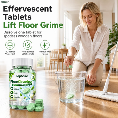 TopSpire® Multi Purpose Floor Cleaning Effervescent Tablets Green Round Household Cleaning Tablets 60 Pieces