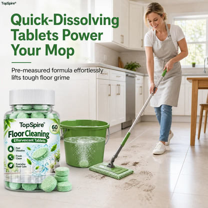 TopSpire® Multi Purpose Floor Cleaning Effervescent Tablets Green Round Household Cleaning Tablets 60 Pieces