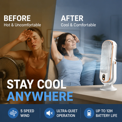 🥳2026 HOT SALE🥳💞50K+ SOLD!💨🌙 49% OFF! Portable Table Fan – 5 speeds, ultra‑quiet, gentle breeze. Perfect for bedroom or office. Stay cool without noise! 😴✨
