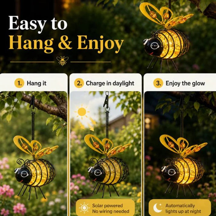 ⏰50% OFF!🔥50K+ SOLD! Solar-Powered Hanging Bee Light🐝