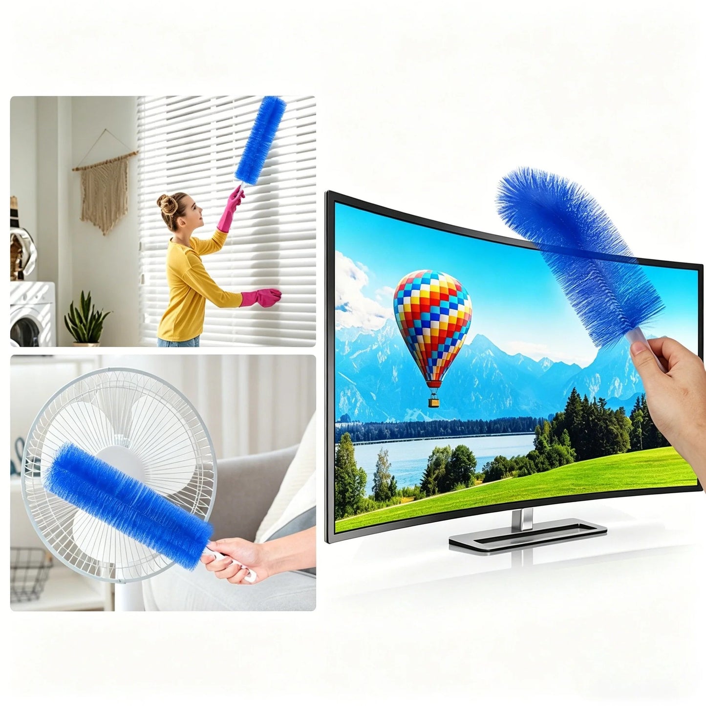 Last day buy 1 get 1 free🔥Bendable Fan Cleaning Brush – Reusable Microfiber Duster for Fans&Curtain