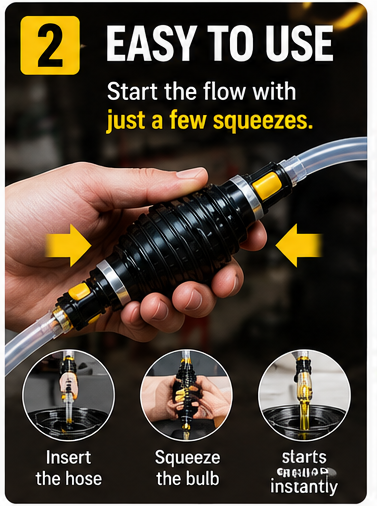 Manual siphon pump easy squeeze primer bulb