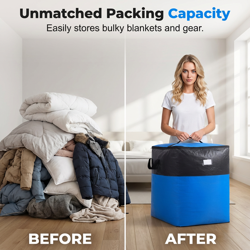 📦 50% OFF NOW! 🧳 Collapsible Storage and Moving Bag – Heavy-duty handles & zippered closure – Folds flat, perfect for moving, travel or closet organization – reusable & easy to clean 🏠
