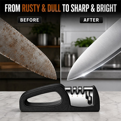 🔪 4-in-1 Kitchen Knife Sharpener with Scissor Slot and Non-Slip Base