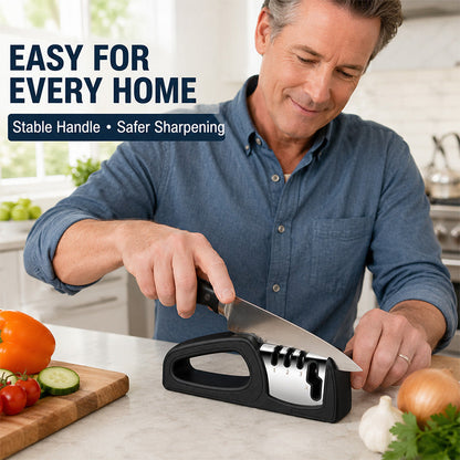 🔪 4-in-1 Kitchen Knife Sharpener with Scissor Slot and Non-Slip Base